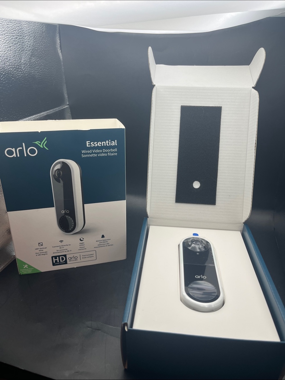 NIB Arlo Essential Wired Video Doorbell security camera